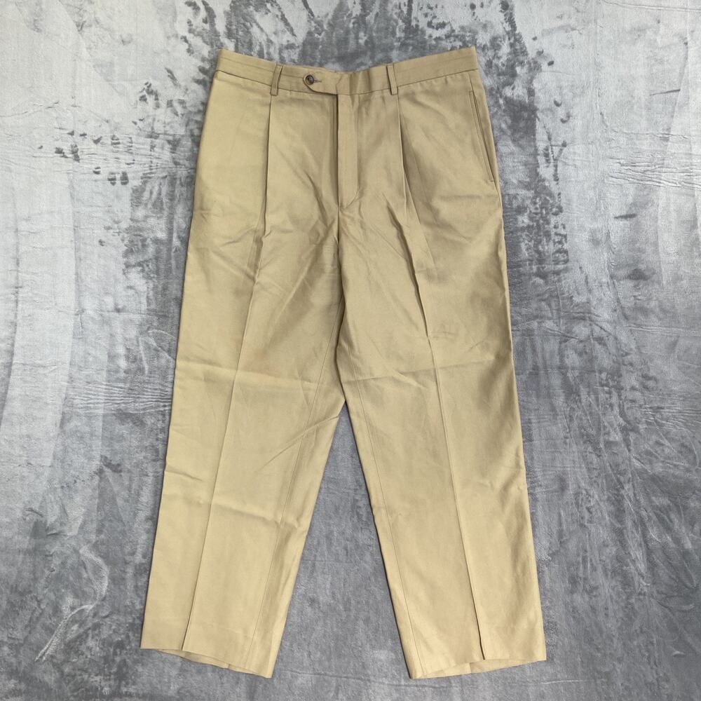 New‎ La Zetagi Pleated Chino Pants Men's Size 38 Beige